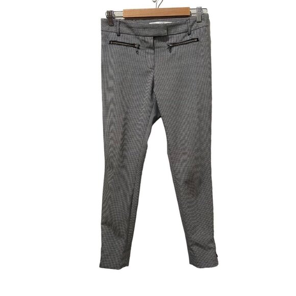 Veronica Beard Houndstooth Zipper Black White Pants Size 2 28 - Picture 9 of 16